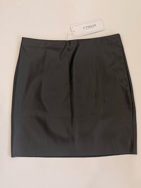 Black Faux Leather Mini Skirt